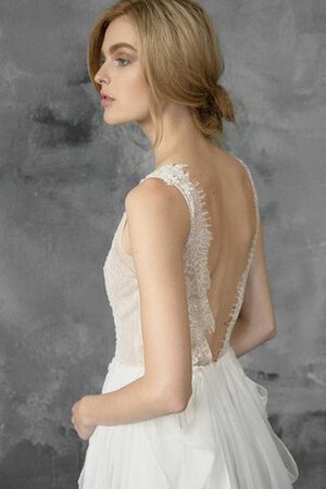 Abito da Sposa Profondo V-scollo con Applique Senza Maniche Stravagante A Terra