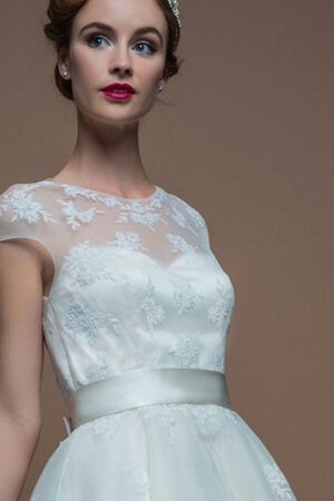 Abito da Sposa Tondo Moderno con Applique Buco Della Serratura Schiena con Fiocco