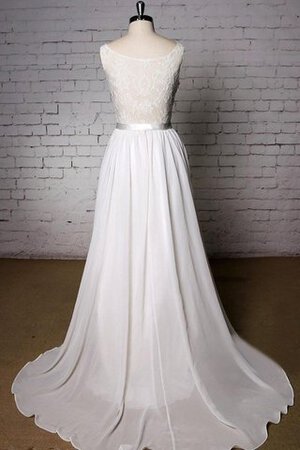 Abito da Sposa in Chiffon Tondo a Riva con Piega Coda A Strascico Corto