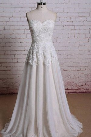 Abito da Sposa a Riva con Piega Cerniera A-Line Cuore