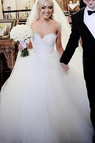 Abito da Sposa in Tulle Naturale Radiosa Senza Maniche Spazzola Treno