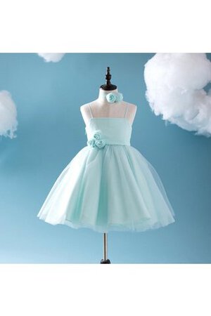 Abito da Cerimonia Bambini Conotta con Piega in Tulle A-Line con Criss-cross