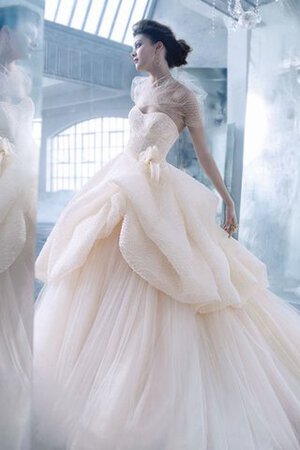 Abito da Sposa in Tulle con Stropicciato Radiosa Senza Maniche Cuore