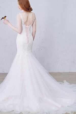 Abito da Sposa Sirena con Perline con Festone con Paillette Largo