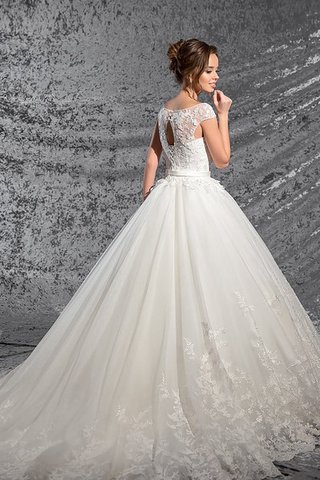 Abito da Sposa Queen Anne Radiosa V-Scollo in Pizzo con Manica Corte