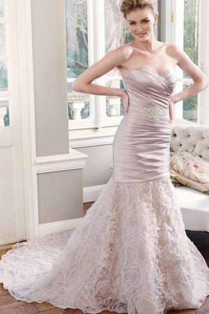 Abito da Sposa con Criss-cross Naturale Allacciato Tubino Cuore