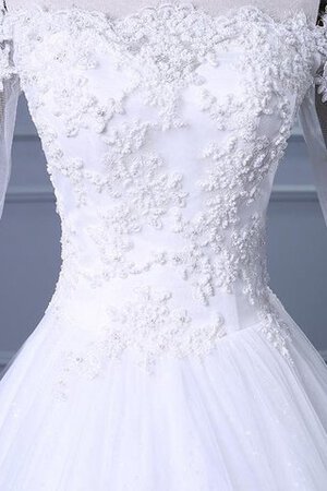 Abito da Sposa Monospalla con Applique Stravagante in Tulle Fuori dalla spalla