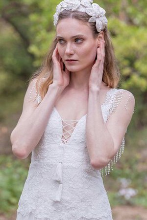 Abito da Sposa A Terra con Piega A-Line Moderno Vintage