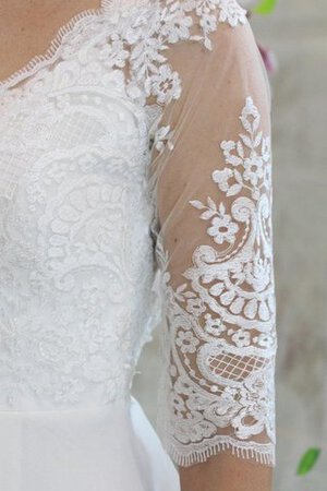 Abito da Sposa con Piega Semplice Tondo V-Scollo in Chiffon