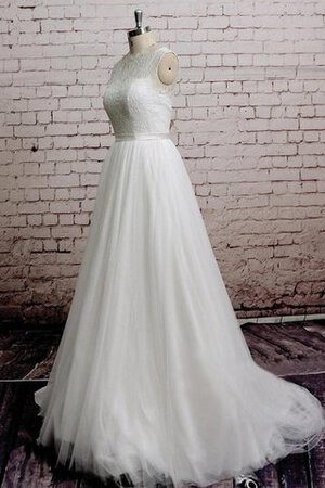 Abito da Sposa in Pizzo Senza Maniche A-Line Lupetto in Tulle