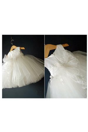 Abito da Cerimonia Bambini Mini in Tulle decorato con Fiore con Piega