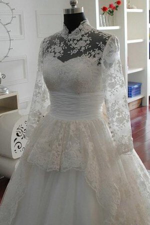 Abito da Sposa A-Line in Taffeta in Pizzo Allacciato in Tulle