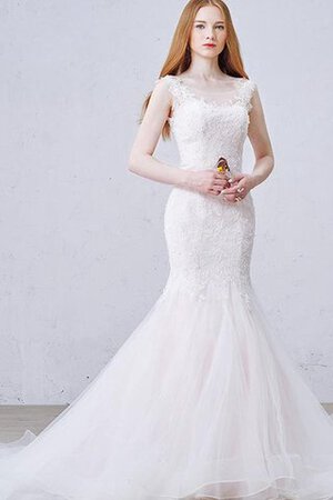 Abito da Sposa Sirena con Perline con Festone con Paillette Largo