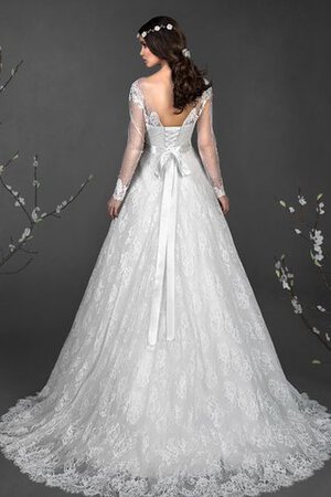 Abito da Sposa A-Line Allacciato Tondo Romantico in Tulle