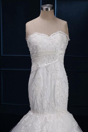 Abito da Sposa con Applique in Paillette in Tulle in Raso con Perline