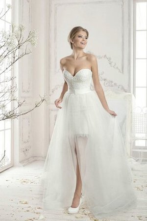 Abito da Sposa Senza Strap in Tulle Cuore Senza Maniche Semplice