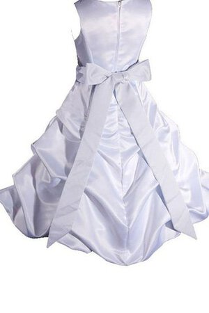 Abito da Cerimonia Bambini in Taffeta Senza Maniche con Fiocco A-Line con Increspature