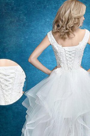 Abito da Sposa in Pizzo in Tulle A-Line a Riva con Cascata Volant