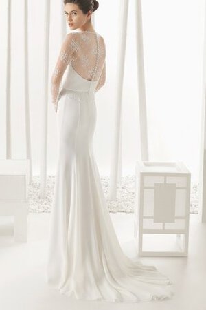 Abito da Sposa Shiena Sheer con Fiore Seducente A-Line Vintage