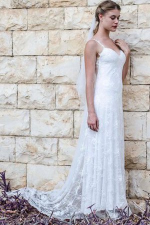 Abito da Sposa con Applique Conotta Cuore Spazzola Treno Lusso