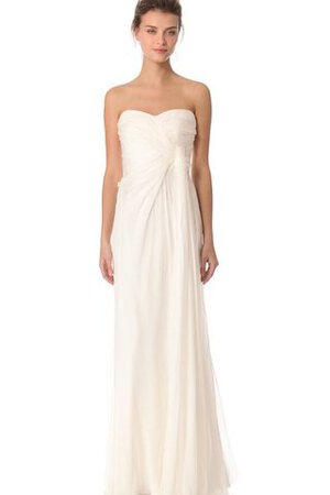 Abito da Sposa Naturale Senza Maniche in Chiffon a Riva Schiena Nuda