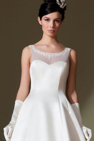 Abito da Sposa A Terra Senza Maniche Largo con Applique Naturale