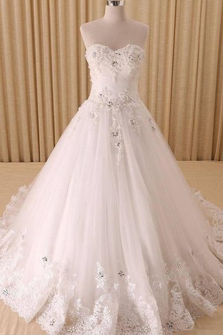 Abito da Sposa Allacciato in Chiffon in Raso in Tulle in Pizzo