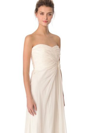 Abito da Sposa Naturale Senza Maniche in Chiffon a Riva Schiena Nuda