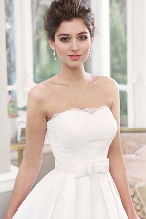 Abito da Sposa Senza Maniche A Terra con Applique Naturale con Fiocco