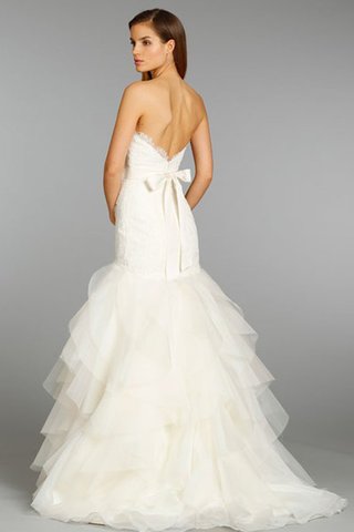 Abito da Sposa con Increspature Cuore con Fiore con Nastro Sensuale