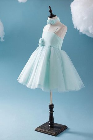 Abito da Cerimonia Bambini Conotta con Piega in Tulle A-Line con Criss-cross