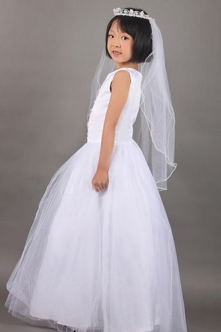 Abito da Cerimonia Bambini A-Line in Tulle Ball Gown Senza Maniche con Applique