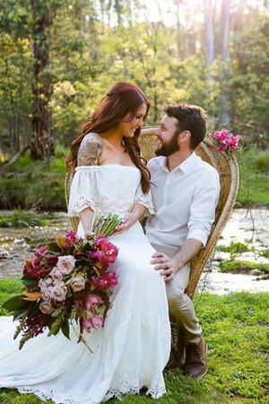 Abito da Sposa Lusso Semplice Romantico a Riva in Pizzo