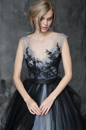 Abito da Sposa in Pizzo A-Line in Tulle con Manica Corte in Pizzo