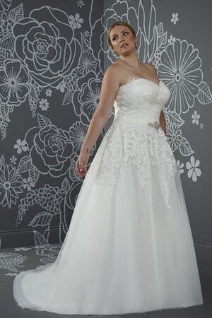 Abito da Sposa Oversize Cuore Senza Maniche A-Line con Applique