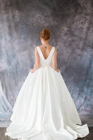 Abito da Sposa con Increspato Cerniera con Piega A-Line in Raso