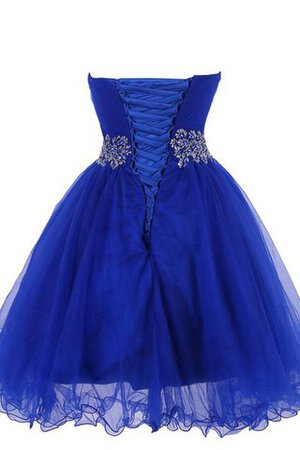 Abito Homecoming con Increspato Senza Maniche Al Ginocchio Mini in Tulle