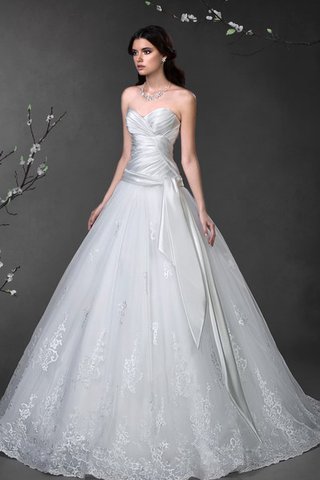 Abito da Sposa Allacciato con Fiocco Ball Gown in Pizzo Naturale