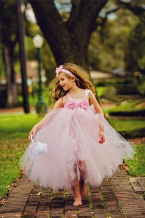 Abito da Cerimonia Bambini Ball Gown Alta Vita con Piega con Fusciacca Senza Maniche