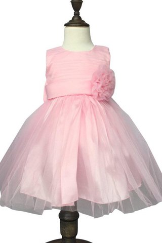 Abito da Cerimonia Bambini Ball Gown con Fiore Al Ginocchio Senza Maniche Alta Vita