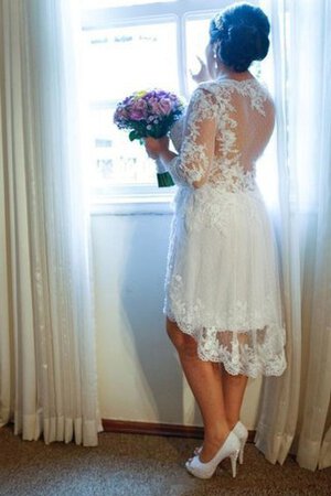 Abito da Sposa con Tre Quarti Lunghezza Maniche Sogno Cerniera Classico Seducente