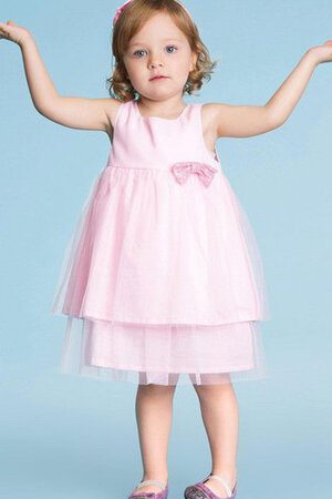 Abito da Cerimonia Bambini in Tulle Cerniera A-Line Quadrato Alta Vita