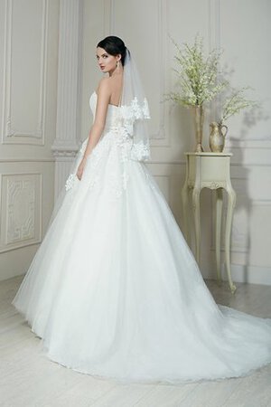 Abito da Sposa in Organza con Perline A Terra Senza Maniche A-Line