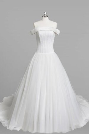 Abito da Sposa in Pizzo in Chiffon Naturale Ball Gown Cerniera