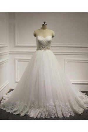 Abito da Sposa Fuori dalla spalla Naturale A Terra A-Line con Perline