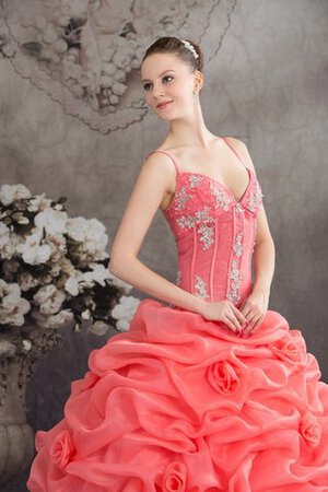 Abito Quinceanera Radiosa con Increspature con Applique Conotta