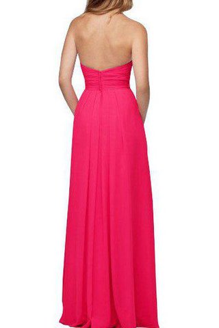 Abito da damigella con Increspato in Chiffon A Terra Cerniera Senza Spalline