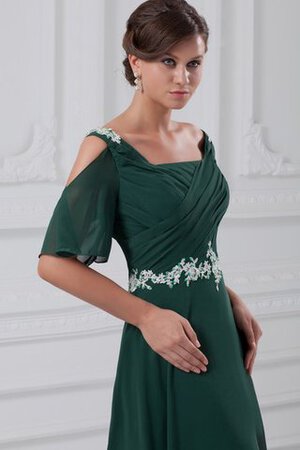 Abito da sera in Chiffon A-Line con Increspato con Paillette Cerniera