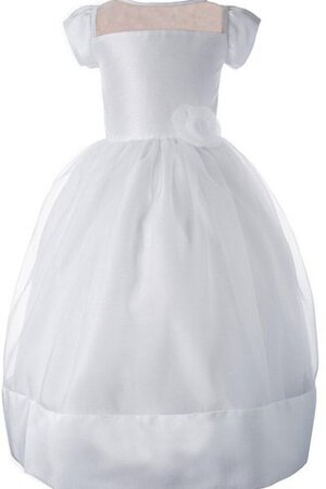 Abito da Cerimonia Bambini Cerniera A Terra Quadrato Cappellino in Tulle