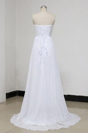 Abito da Sposa in Chiffon Allacciato Senza Maniche in Pizzo Cuore